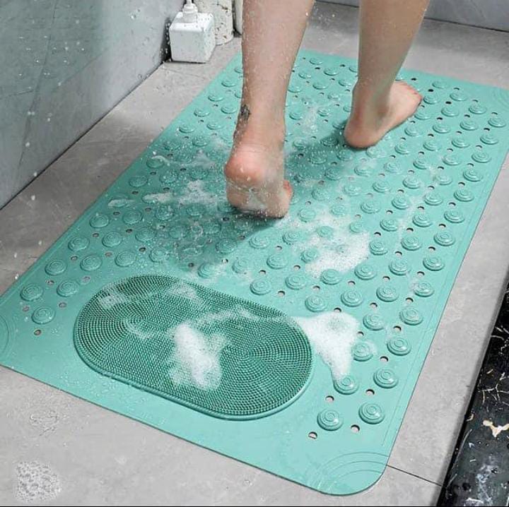 Anti-Slip Bathmats Bathroom/Shower Mat with Foot Scrubber Brush