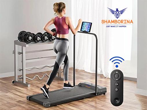 {OFFER !!  OFFER !!} Slim Foldable Treadmill for Walking and Running, Cardio Exercise Machine, Preset and Adjustable Programs, with Wireless Remote Control, Suitable for Home Use