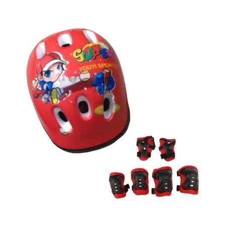 Kids Helmet Knee Elbow Wrist Protective Pad Set for Inline Skating