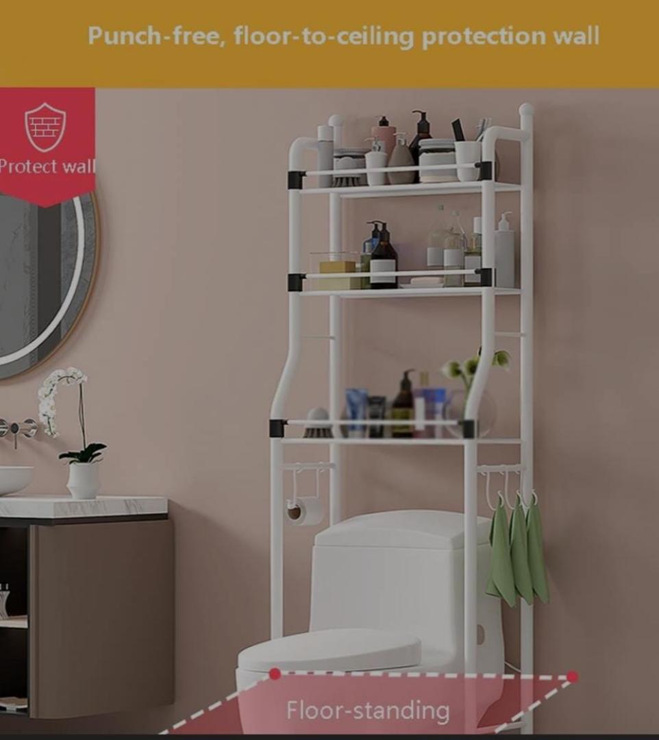 Toilet rack 3 Layer over the toilet rack organiser with Guardrail Bathroom Organiser free standing space saver stands for Toilet Bathroom