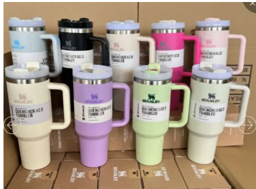 STANLEY CUPS Stainless Steel plain Tumbler with Handle & Straw Lid, Insulated Reusable Stainless Steel Travel Mug double wall vacuum insulation technology, keeping your drinks at the perfect temp