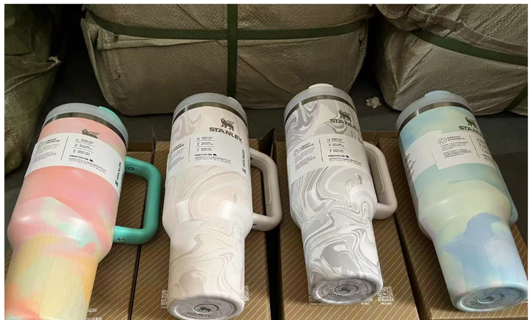 Marble STANLEY CUPS Stainless Steel plain Tumbler with Handle & Straw Lid, Insulated Reusable Stainless Steel Travel Mug double wall vacuum insulation technology, OFFER!!!