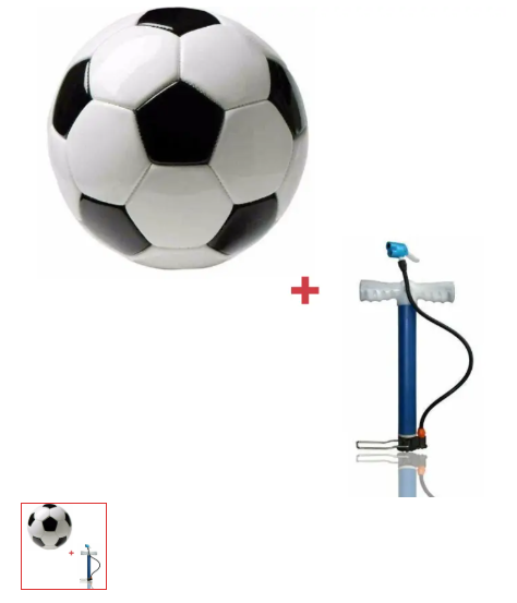 Soccer ball/Football Black and White Plus air pump/inflator with pin could also be used for bicycle inflation