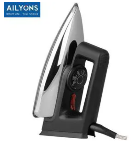 AILYONS HD-199A Electric Dry Iron Box Silver & Black.Power: 1000W Dry ironing function With coating stainless soleplate Durable & high-performance Overheat and fusing protection Adjustable thermostat