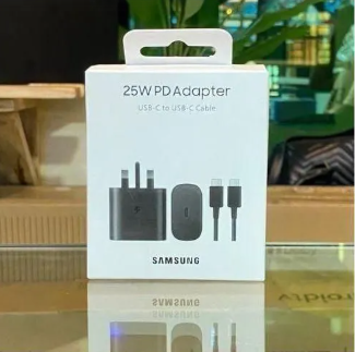 Samsung Original 25w Super Fast Charging +USB Type C To Type C Cable (complete charger)