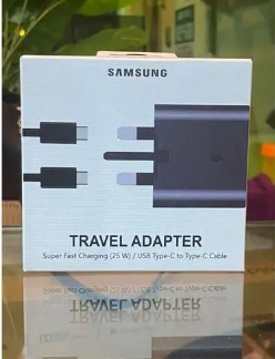 Samsung Original 25w Super Fast Charging +USB Type C To Type C Cable (complete charger)