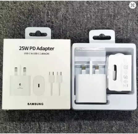 Samsung Original 25w Super Fast Charging +USB Type C To Type C Cable (complete charger)
