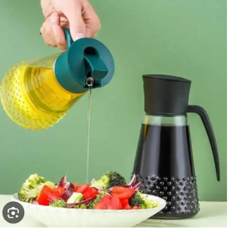 630ml Premium Glass Oil Dispenser – Smart Automatic Pour Oil Pot for Cooking, Frying & Dressing