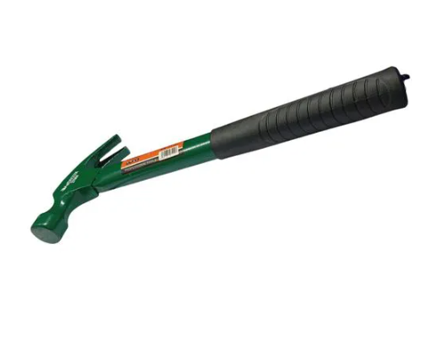 Professional Steel Claw Hammer (Nyundo) - Forged Carbon Steel Head for Pulling & Inserting Nails - Comfortable Non-Slip Grip Handle - 16oz / 450g