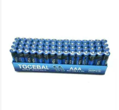 60 pcs Tocebal Heavy Duty AA/AAA 1.5V Batteries for TV remote, household wall clock, Alarm clock
60 pcs Tocebal Heavy Duty AA/AAA 1.5V Batteries for TV remote, household wall clock, Alarm clock