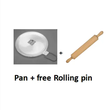 Heavy Duty Chapati Pan FOR PANCAKES AND CHAPATI PAN FOR KITCHEN + Wooden Rolling Pin / Dough Roller Roti roller chapati roller