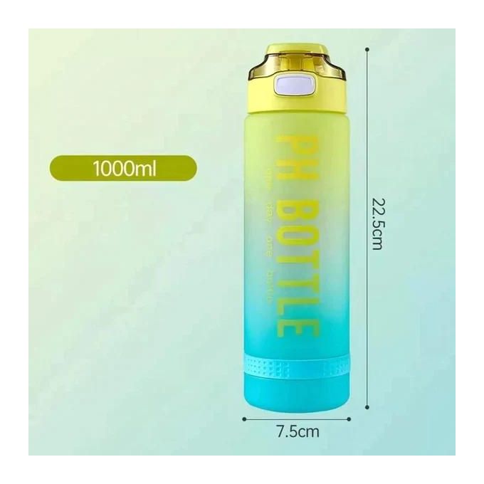 1 Litre PH Motivational Water Bottle,Superior manufacturing with premium materials and strict quality control makes this water bottle safe, smooth, durable, leak-proof and scratch resistant.