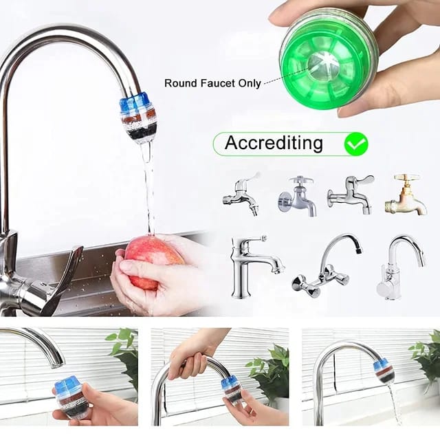 3PCS FAUCET WATER FILTER. Faucet Filter /Water Purifier Filter Carbon  For Household Kitchen Tap, Splash-Proof Water Faucet,  Suitable For Most Round Pipe Faucets.
