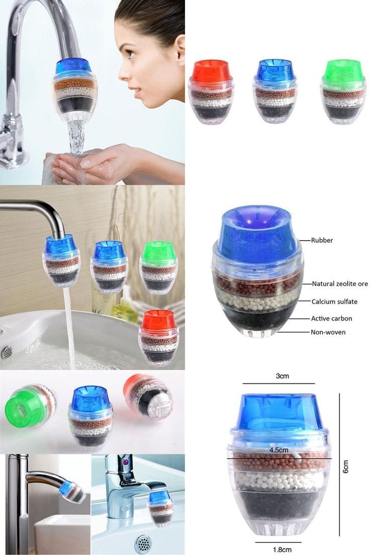 3PCS FAUCET WATER FILTER. Faucet Filter /Water Purifier Filter Carbon  For Household Kitchen Tap, Splash-Proof Water Faucet,  Suitable For Most Round Pipe Faucets.