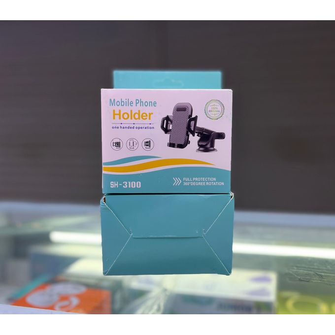 Universal Adjustable Car Phone Holder. Equipped with high-grade silicone pads and a strong clamp system, the SH-3100 keeps your phone tightly in place—even during sudden stops, sharp turns.