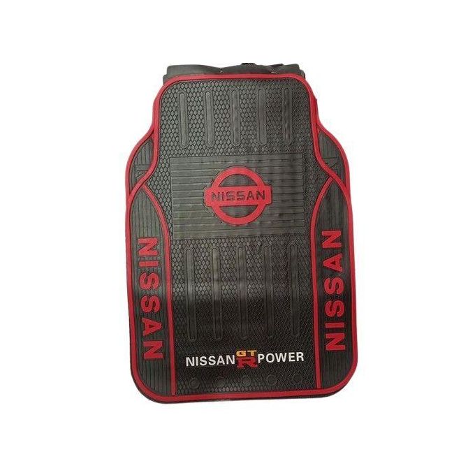 Nissan Heavy Duty Rubber Floor Mats 5pcs. Includes 2 pieces for the front seats and 3 pieces for the back seats, ensuring full coverage and protection for your car's entire flooring.