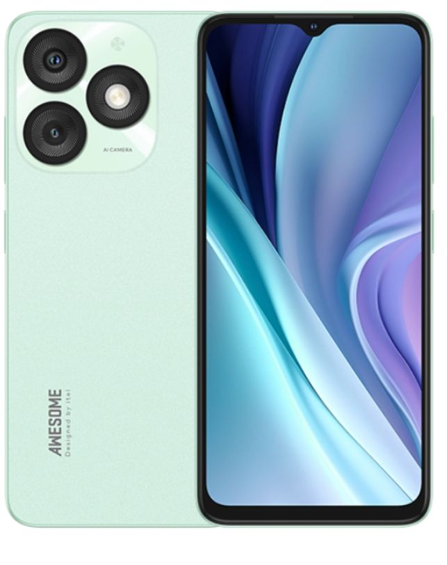 Itel A50 smartphone ,comes with itel pods 6.6" led crystal display size, 5000mAh battery capacity that can last UpTo 4 days standby, 8mp rear camera and 5 Mp front selfie camera , water drop display