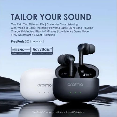 Oraimo FreePods 3C ENC Calling Noise Cancellation Long Playtime True Wireless Earbuds