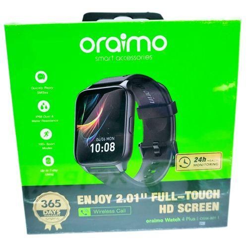 Oraimo Watch 4 Plus BT Call 2.01'' HD Large Screen Smart Watch,can withstand power for more than 4 days