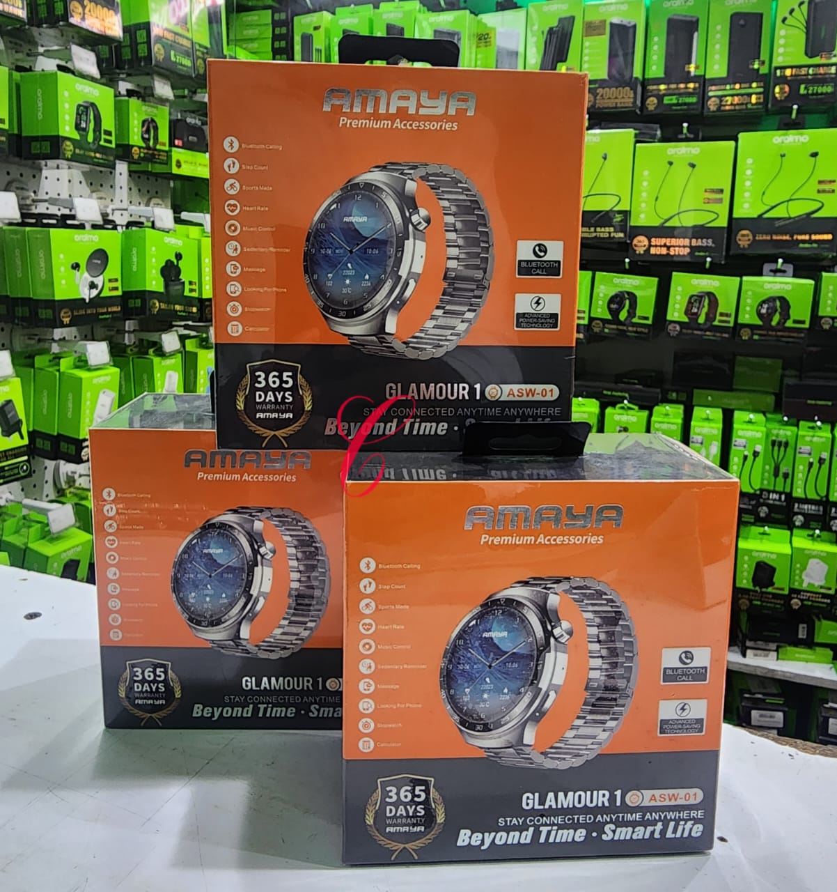 Amaya ASW-01 Smartwatch - black, AMOLED circular display ,can last long 7 to 10 days standby