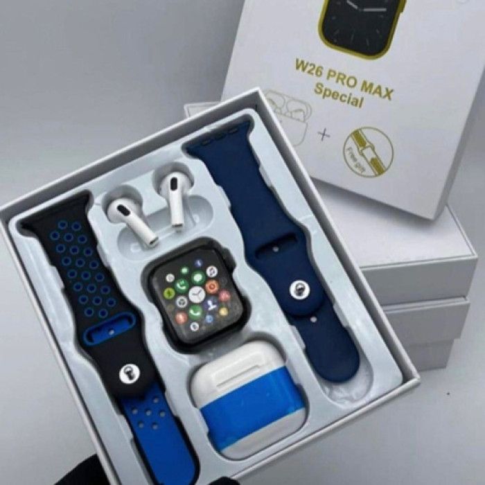 W26 PRO MAX SMARTWATCH SERIES 8, WEBW26 Ultra Max is designed as a stylish Smart Watch with Earbuds. It has a 1.44-inch display and a durable alloy vacuum plating case. It has many functions such as B