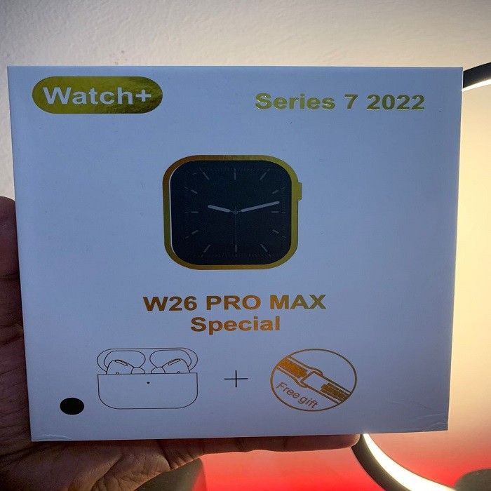 W26 PRO MAX SMARTWATCH SERIES 8, WEBW26 Ultra Max is designed as a stylish Smart Watch with Earbuds. It has a 1.44-inch display and a durable alloy vacuum plating case. It has many functions such as B