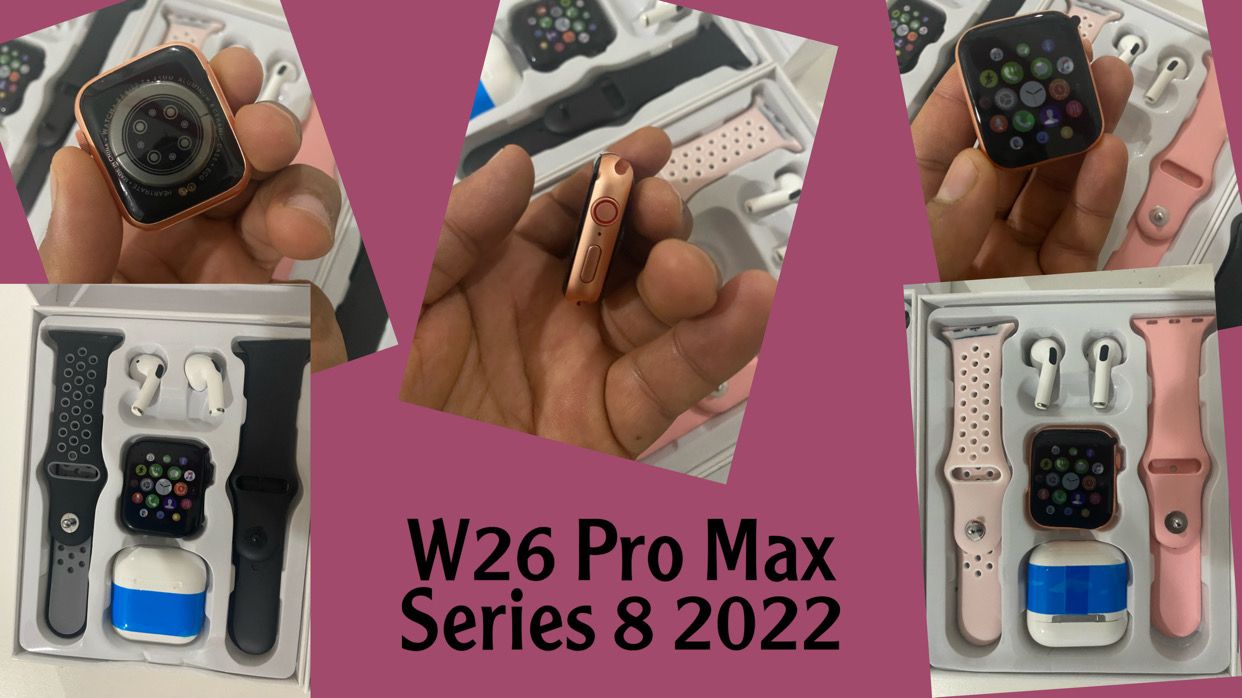 W26 PRO MAX SMARTWATCH SERIES 8, WEBW26 Ultra Max is designed as a stylish Smart Watch with Earbuds. It has a 1.44-inch display and a durable alloy vacuum plating case. It has many functions such as B