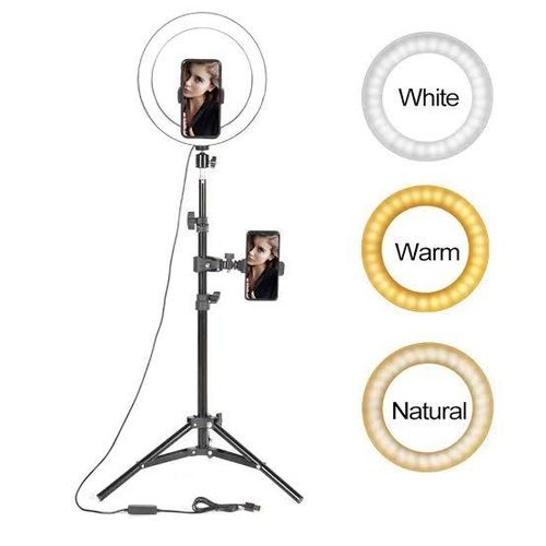12 Inches LED Ring Light with 2M Tripond Stand.. 12 Inches Big LED Ring Light for Camera, tiktok ,YouTube , Video Vlogging and Makeup,  with 2M long tripond stand
