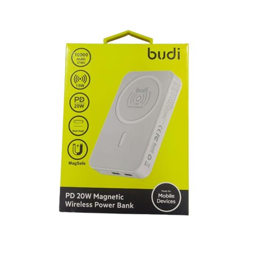 budi PB081W PD 20W10000mAh magnetic wireless powerbank that has type c output system , super fast charging