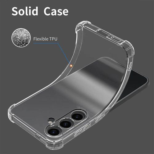 Clear Back Cover Case for Samsung Galaxy A55 5G Shockproof Soft TPU Case, has got camera lens protection design