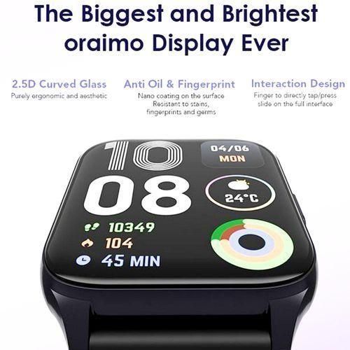 Oraimo OraimoWatch 4 Plus BT Call 2.01'' HD Large Screen Smart Watch, can manage all calls via receiving and ending .can withstand power for a long time upto 2 weeks standby