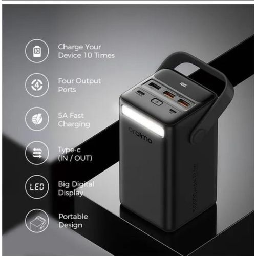 PowerBox 500 50000mAhh 22.5W Power Bank 50000 mAh Powerbank OPBP500QN,can charge upto 12 phones at a go or a phone 12 rounds. Super fast charging