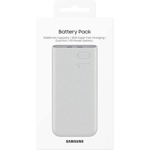 Samsung Galaxy 10000mAh Power Bank, 25W PD Fast Charging, Dual Output, Quick Charge, Beige BATTERY PACK WITH USB C CABLE - BEIGE
