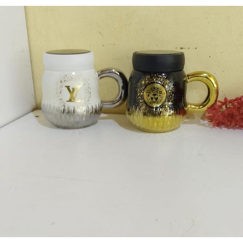 Designer Logo Silver and Gold Gift Cups with mirror,comes well packed in a box