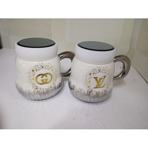 Designer Logo Silver and Gold Gift Cups with mirror,comes well packed in a box