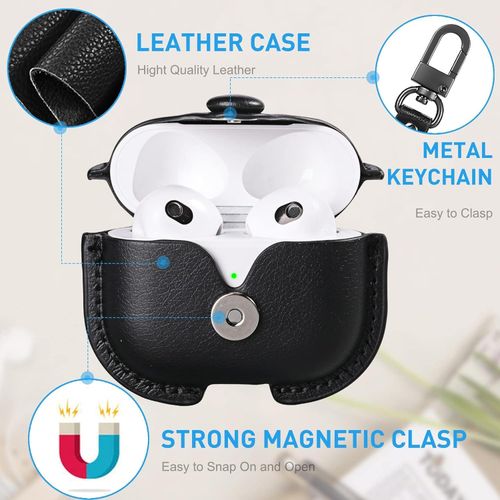 For apple Airpods 3 Case Leather, Airpods 3rd Case Cover AirPod Gen 3 Protective Cover. protects the pods from dirt