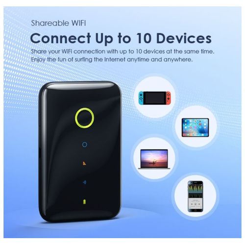 Oraimo High Speed Portable 4G Mobile Wi-Fi (MIFI), can connect upto 8 devices at ago.2920mAh battery capacity that can last upto 2 days standby