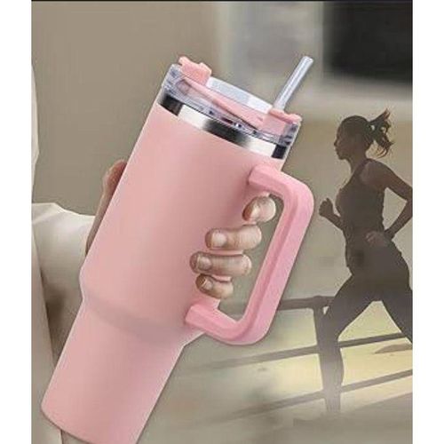 Stanley Red 1.2 litres Stainless Steel Tumbler with Handle & Straw Lid, Insulated Reusable Stainless Steel Travel Mug