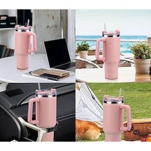 Stanley Red 1.2 litres Stainless Steel Tumbler with Handle & Straw Lid, Insulated Reusable Stainless Steel Travel Mug