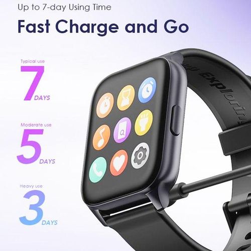 Oraimo watch 4 plus osw-801 smart watch, 2.01'' full touch hd display. can withstand power for a long period of time upto 7 days a week. manages all calls via receiving and ending