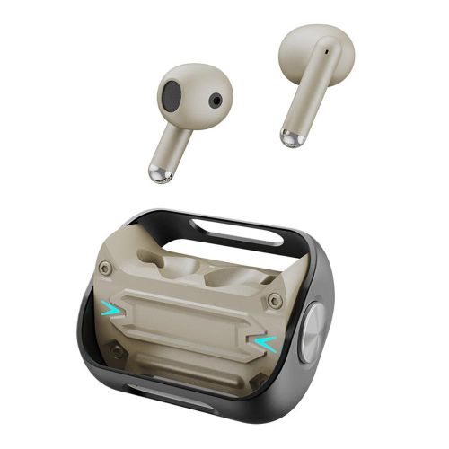 Amaya Freebuds Top True Wireless Earbuds TK01 - Desert Grey, has got good quality sound with active noise cancellation. can withstand power for a long period of time upto 5 days standby