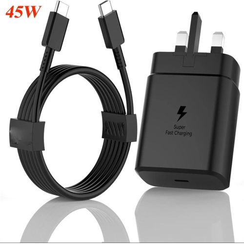 Samsung 45W Super Fast C To C Charger For Galaxy S20,S20 Plus, S20 Ultra,S21, S21 Plus, S21 Ultra, S22, S22Plus, S22 Ultra, S23,S23 Plus, S23 Ultra, S24, S24 Plus, S24 Ultra, Note 10 Plus, Tab S8