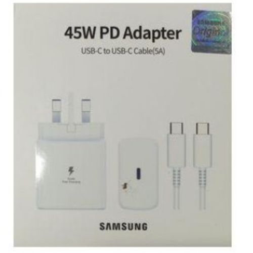 Samsung 45W Super Fast C To C Charger For Galaxy S20,S20 Plus, S20 Ultra,S21, S21 Plus, S21 Ultra, S22, S22Plus, S22 Ultra, S23,S23 Plus, S23 Ultra, S24, S24 Plus, S24 Ultra, Note 10 Plus, Tab S8