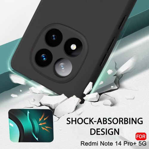 Liquid Silicone Back Cover Case For Redmi Note 14 Pro Plus 5G Soft Micro-Fibre Lining Inside Camera Protection Bump Shockproof Back Case For Redmi Note 14 Pro+