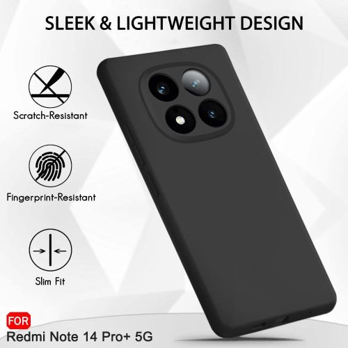 Liquid Silicone Back Cover Case For Redmi Note 14 Pro Plus 5G Soft Micro-Fibre Lining Inside Camera Protection Bump Shockproof Back Case For Redmi Note 14 Pro+