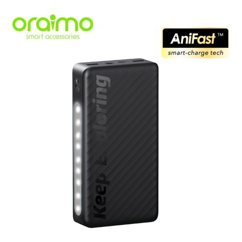 Oraimo AniFast™ Traveler 3 Lit 27000mAh Power Bank, super fast charging . 15W charging rate. can charge different models of phones and laptops
