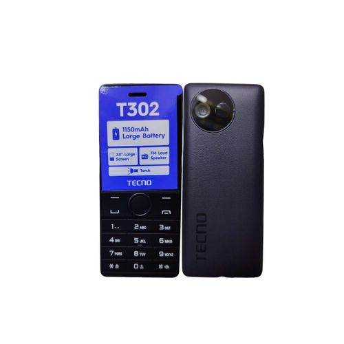 Tecno T302 mobile phone Dual Sim Up to 32GB memory card slot LED Torch Back Camera FM Radio Loudspeaker KADUDE KABAMBE