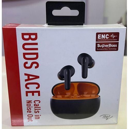 (CLEARANCE SALES) Itel ORIGINAL Buds Ace in Ear TWS Earbuds with 40H Playtime, Quad Mic ENC, IPX5, 10MM Bass Boost Drivers,BT Version 5.3, Fast Charging Bluetooth Earphone