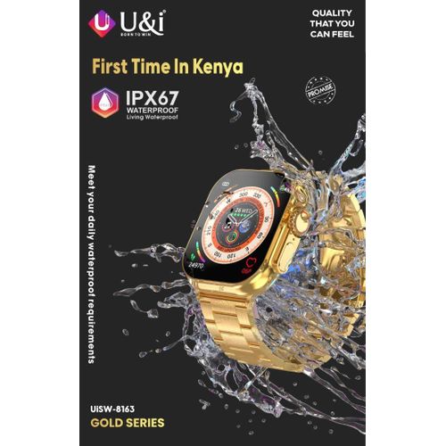 CLEARANCE !!! U&I Golden Smart Watch.can withstand power for a long period of time upto 3 weeks standby . clear calls and notification .has got an original gold strap and n extra silicone strap