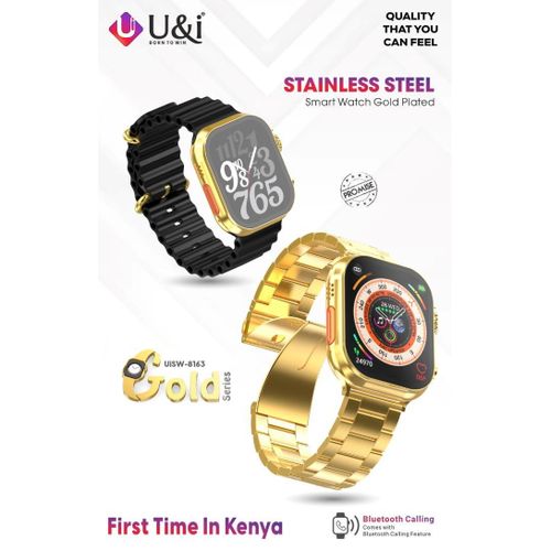 CLEARANCE !!! U&I Golden Smart Watch.can withstand power for a long period of time upto 3 weeks standby . clear calls and notification .has got an original gold strap and n extra silicone strap